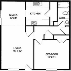 A1 - One Bedroom / One Bath - 700 Sq. Ft.*